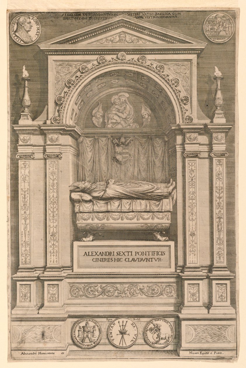 La tomba di Papa Alessandro VI da Unknown artist