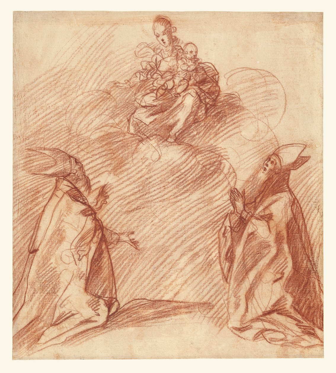 La Vergine e il Bambino che appaiono a due vescovi da Unknown artist