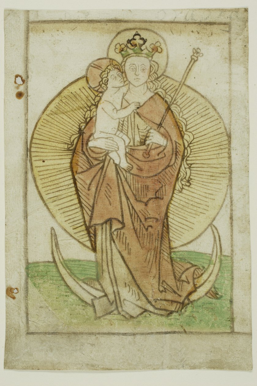 La Vergine e il Bambino con corona e scettro su una mezzaluna da Unknown artist