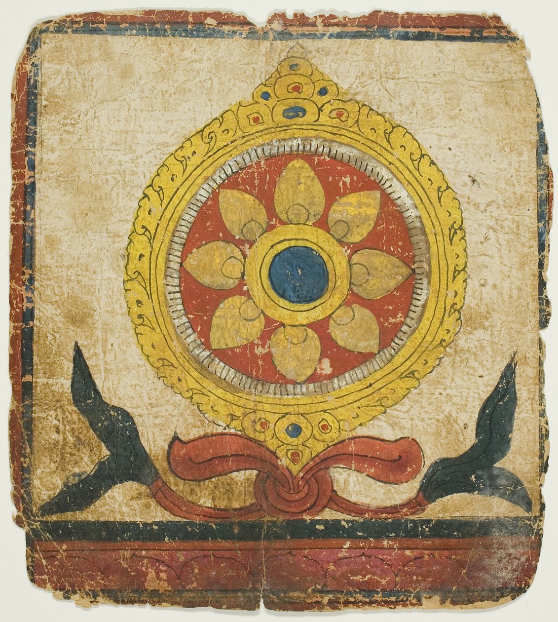 La Ruota della Legge (Dharmachakra), da un set di carte iniziatiche (Tsakali) da Unknown artist