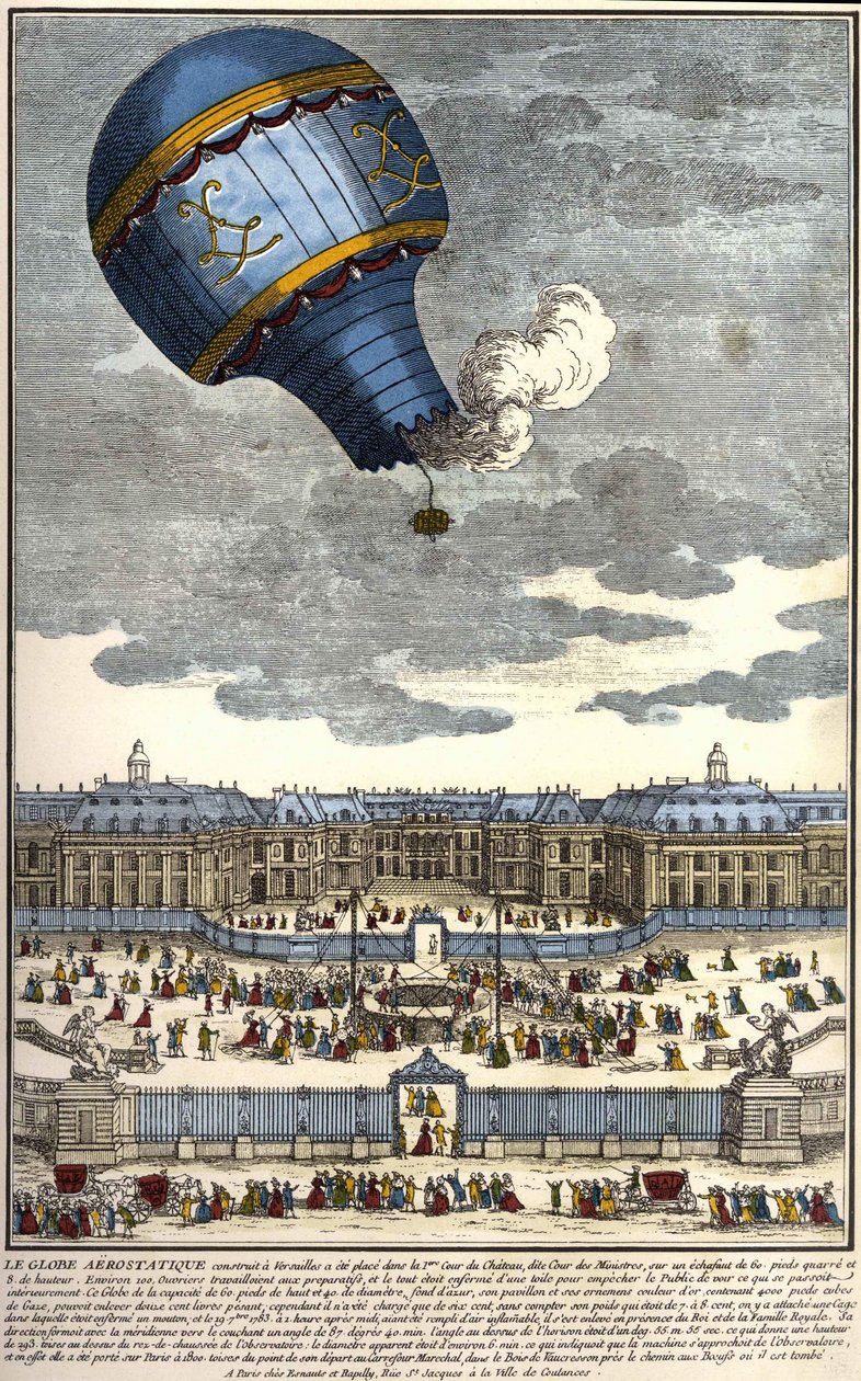Il globo aerostatico costruito a Versailles nel 1783 da Unknown artist