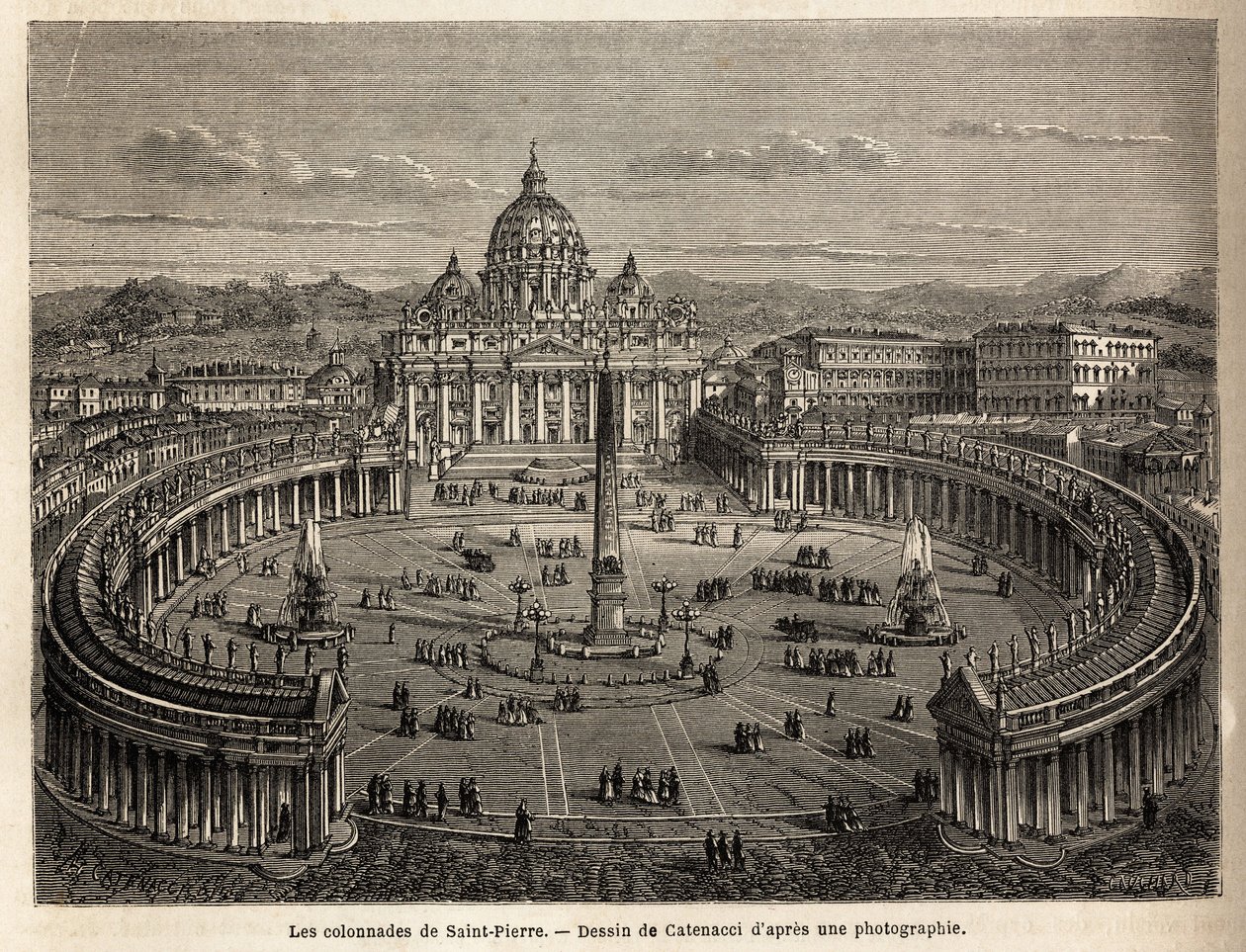 Le colonnate di San Pietro in Vaticano, portate dal Bernini (1598-1680) nel 1655, su un piano ellittico, che divenne un luogo comune dell