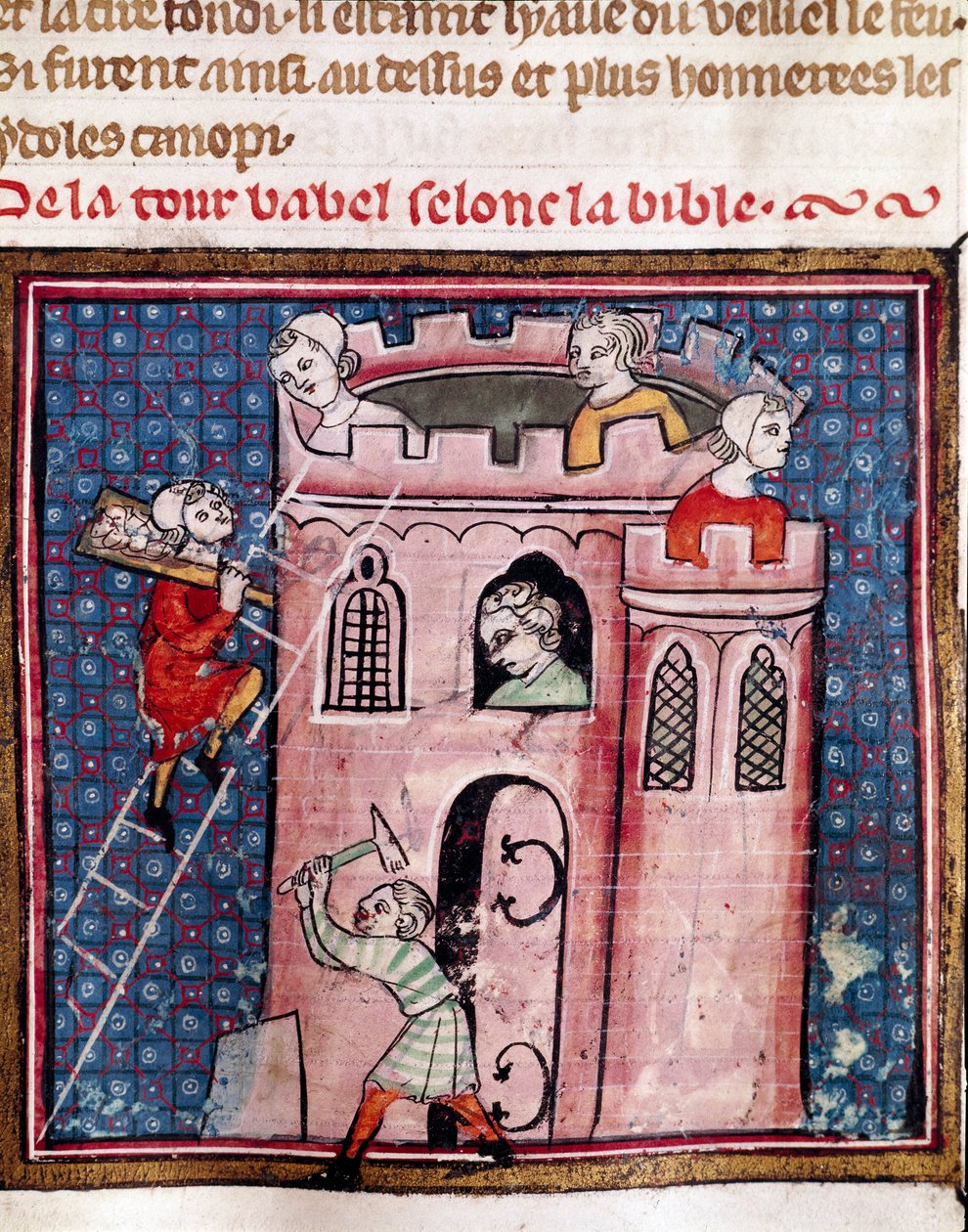La costruzione della Torre di Babele (dettaglio) da Unknown artist