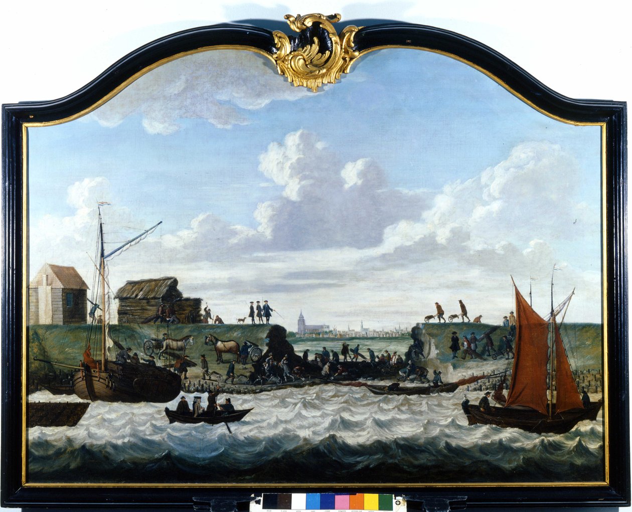 La diga di Zierikzee. Dipinto anonimo del XVIII secolo. Zierikzee Wastenday Siloten, Duiveland da Unknown artist