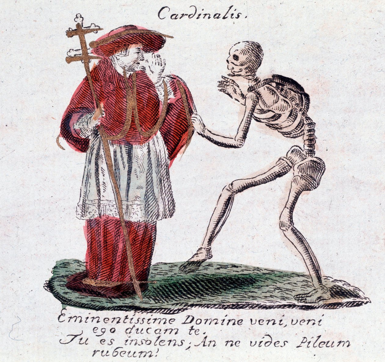 La danza della morte, il cardinale e uno scheletro da Unknown artist