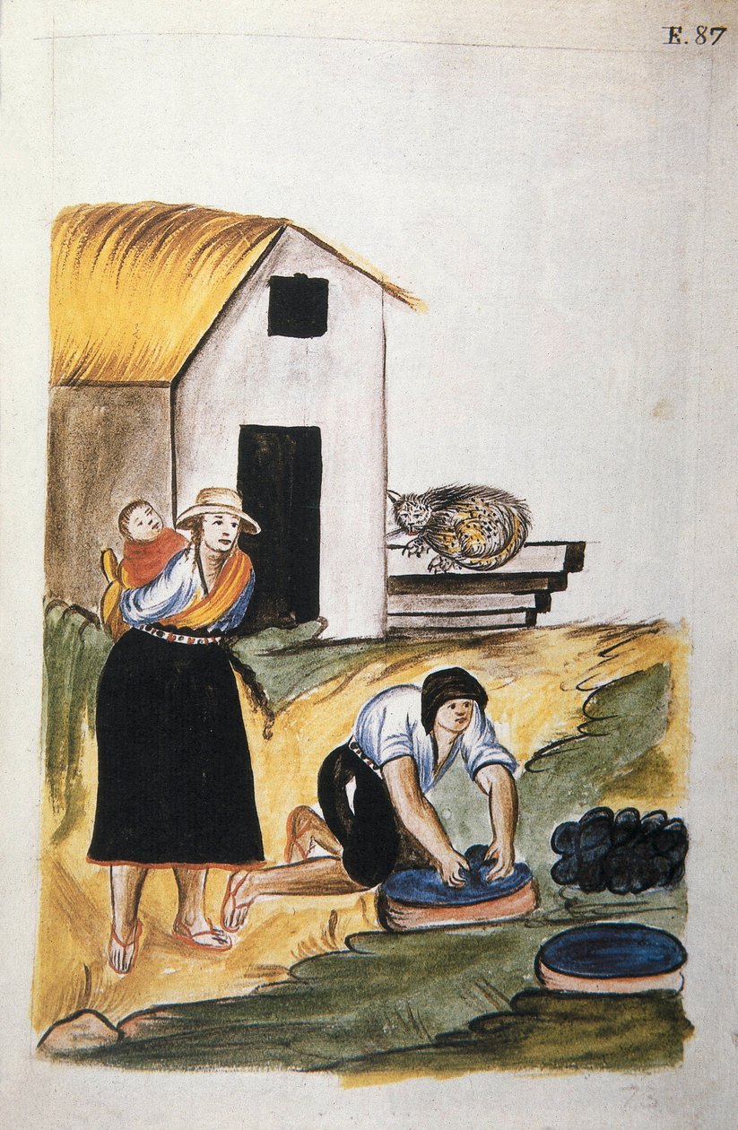 La tintura della lana, dal libro "Trujillo del Peru" o "Codice Martínez Compañón", di Baltazar Martinez Compañón y Bujanda, vescovo di Trujillo (1782-1785) da Unknown artist