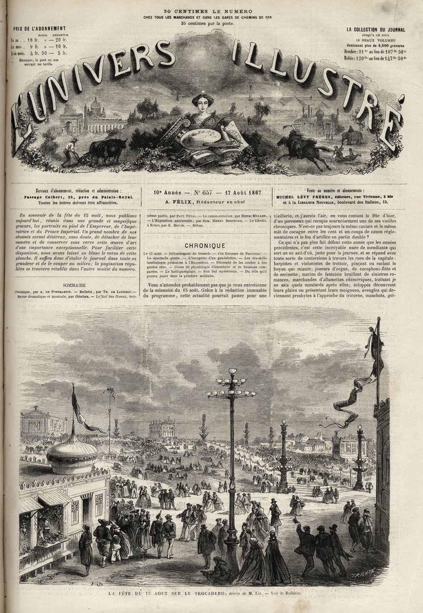 La festa del 15 agosto 1867 al Trocadero a Parigi - L