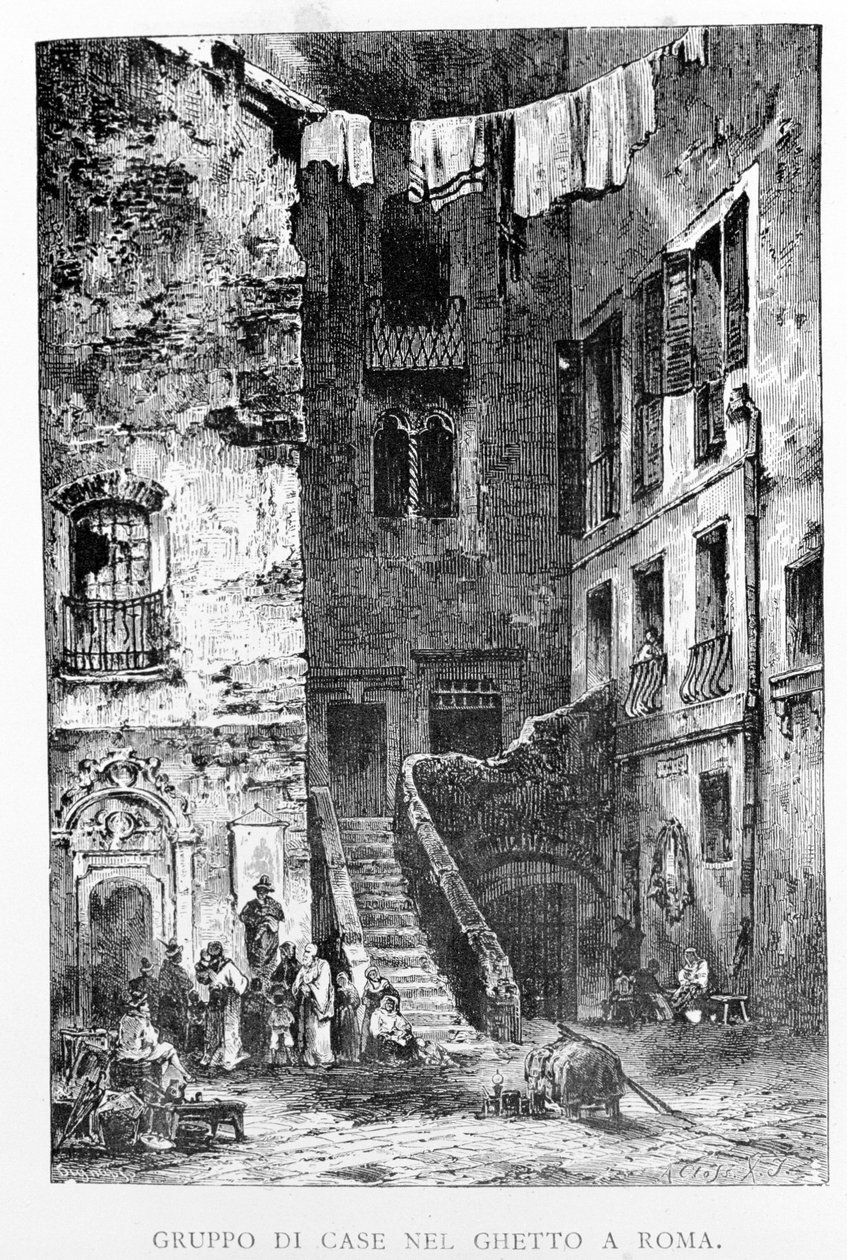 Il ghetto di Roma nel XIX secolo. da Unknown artist