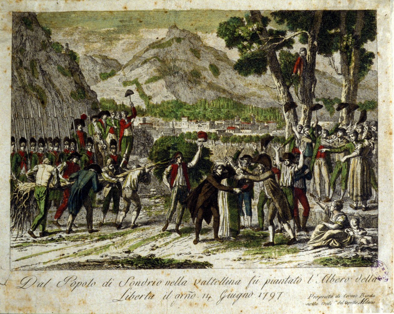 Gli abitanti di Sondrio della Valtellina piantano l