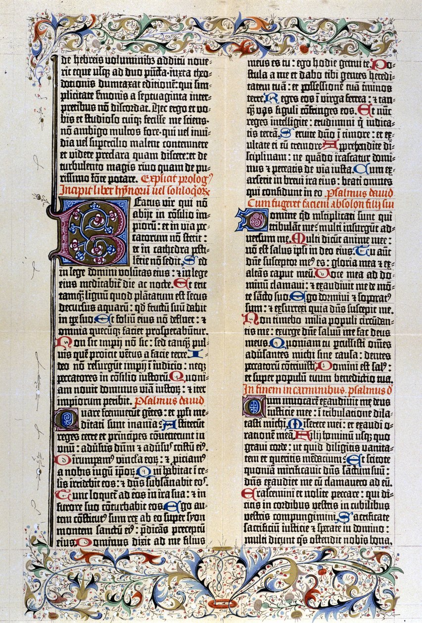 La Bibbia latina di Gutenberg con 42 linee - 1455 da Unknown artist
