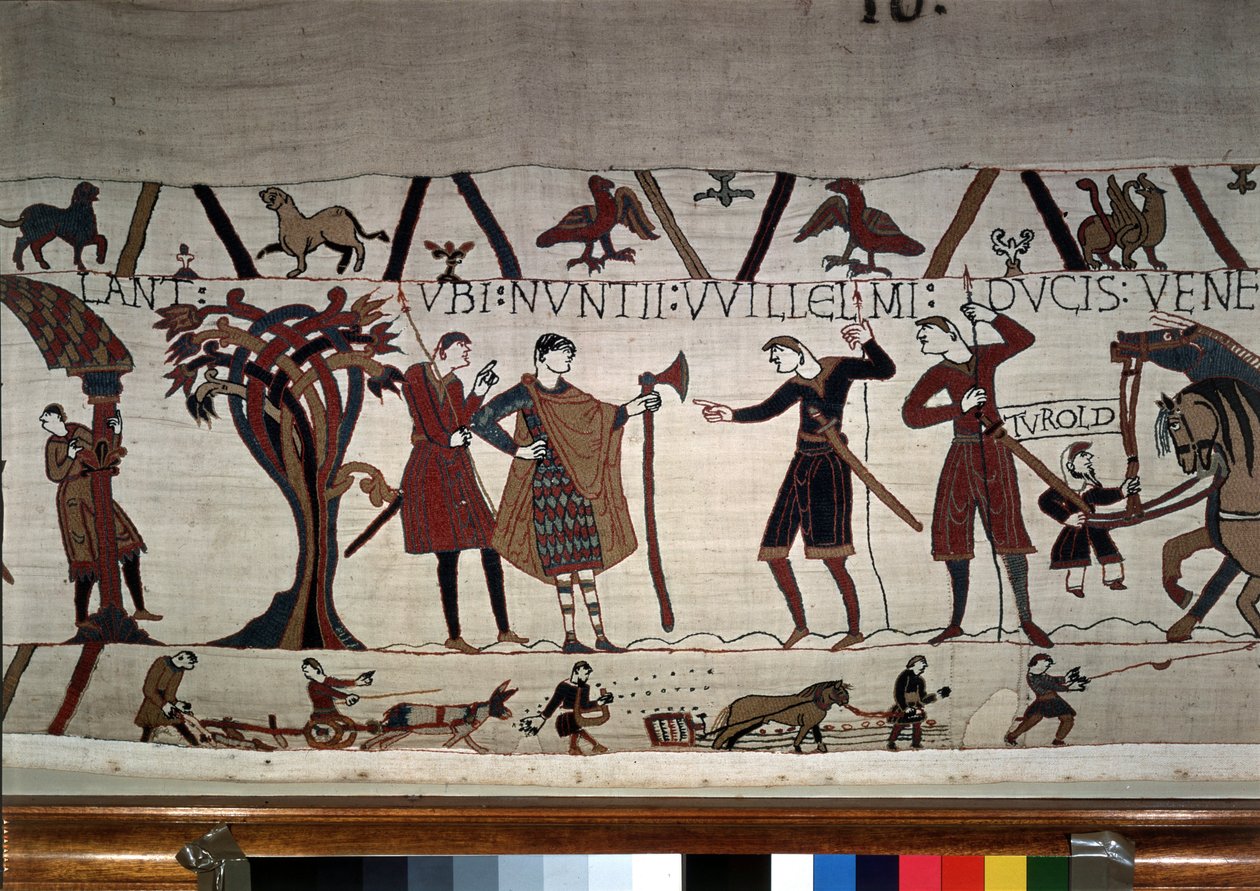 I messaggeri del Duca Guglielmo (1027 - 1087) vanno a trovare Guy de Ponthieu - Arazzo di Bayeux, noto come Ricamo della Regina Matilde da Unknown artist