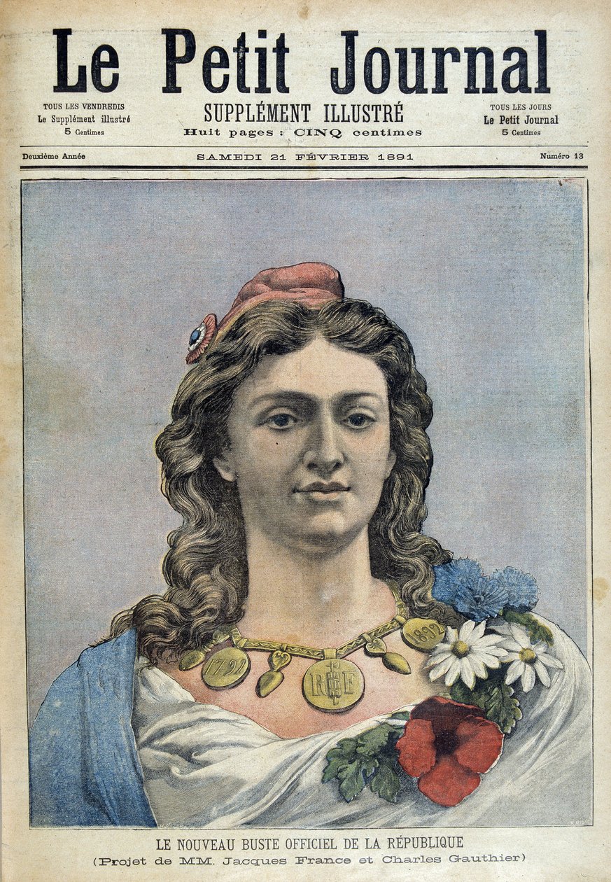 Il nuovo busto ufficiale della Repubblica (Marianne) - in "Le Petit Journal" del 21/02/1891 da Unknown artist