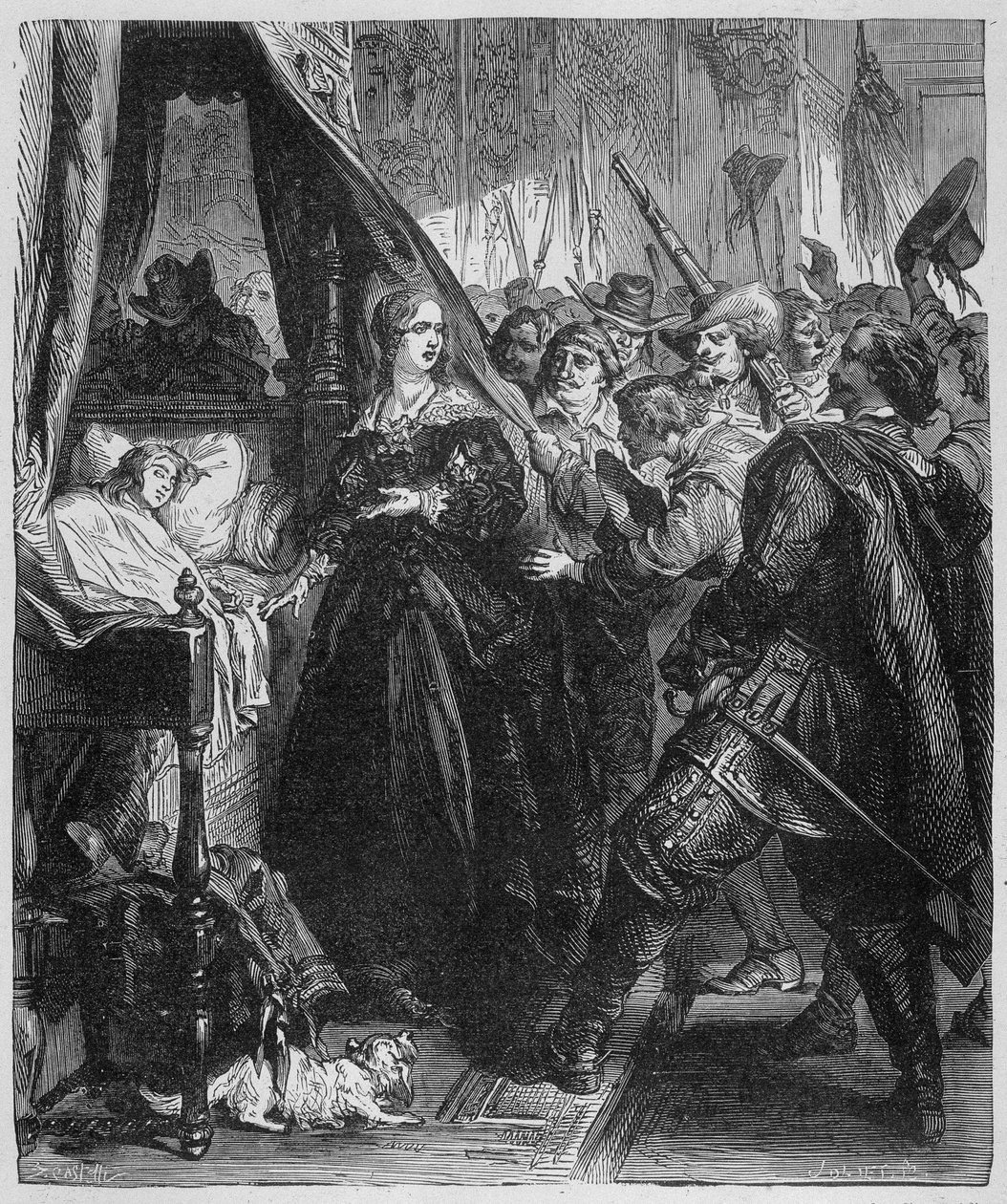 Il popolo (la Fronda) si recò al Palazzo Reale e chiese di vedere il giovane Re Alite (Luigi XIV e Anna d