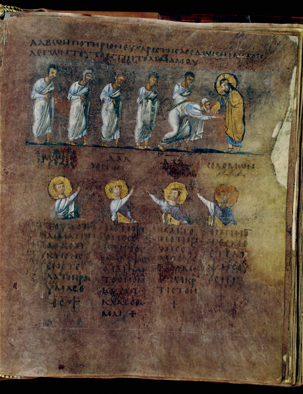 La porpora del Codex Rossanensis, VI secolo (manoscritto) da Unknown artist