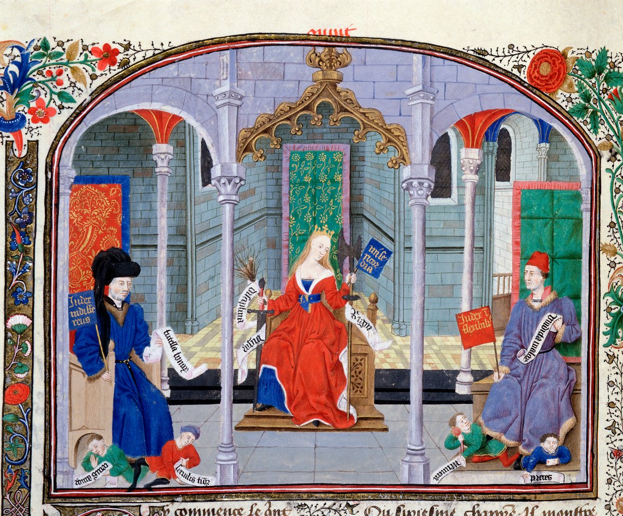 Teoria della Giustizia. Miniatura dal manoscritto "Commentario sull