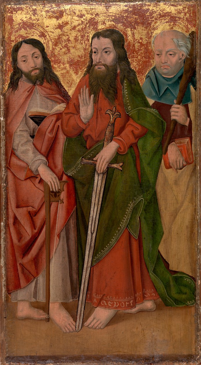 Tre apostoli, uno al centro con spada da Unknown artist