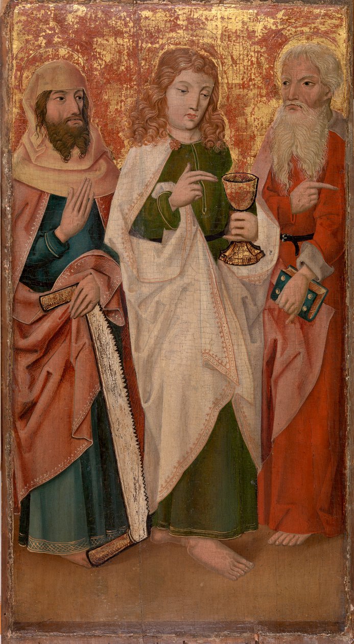 Tre apostoli con croce, calice e libro da Unknown artist