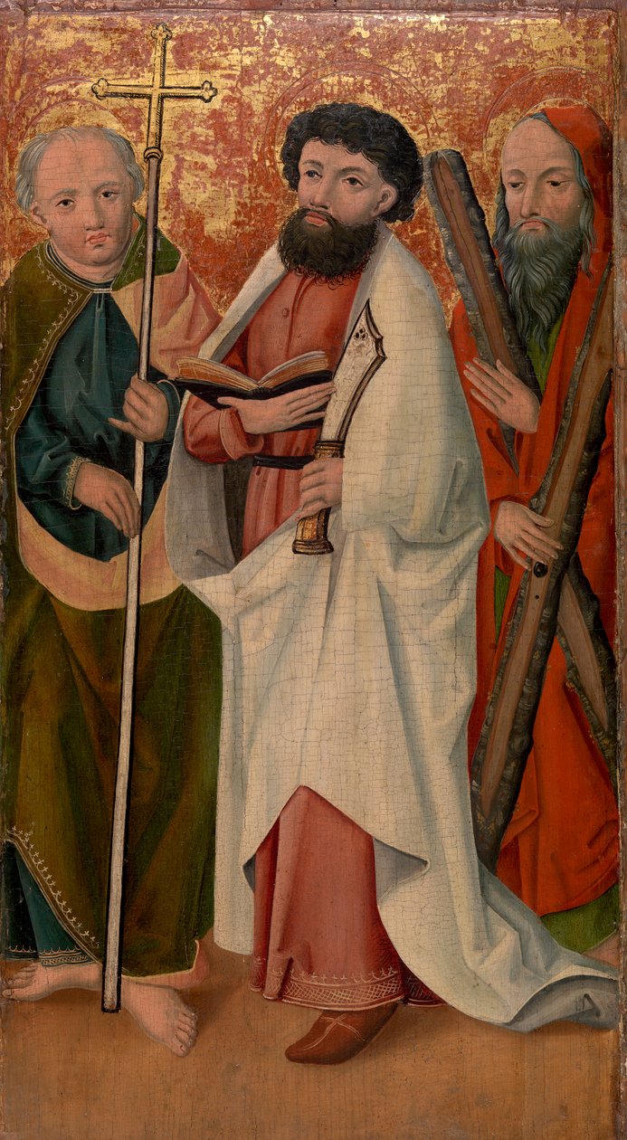 Tre apostoli con scettro, scimitarra e croce da Unknown artist