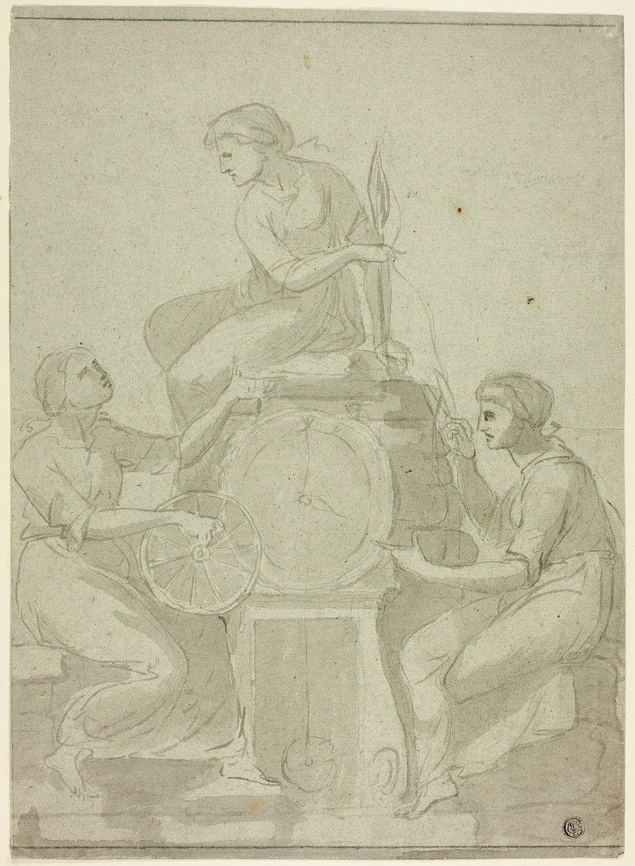 Le tre Parche (Progetto per orologio) da Unknown artist