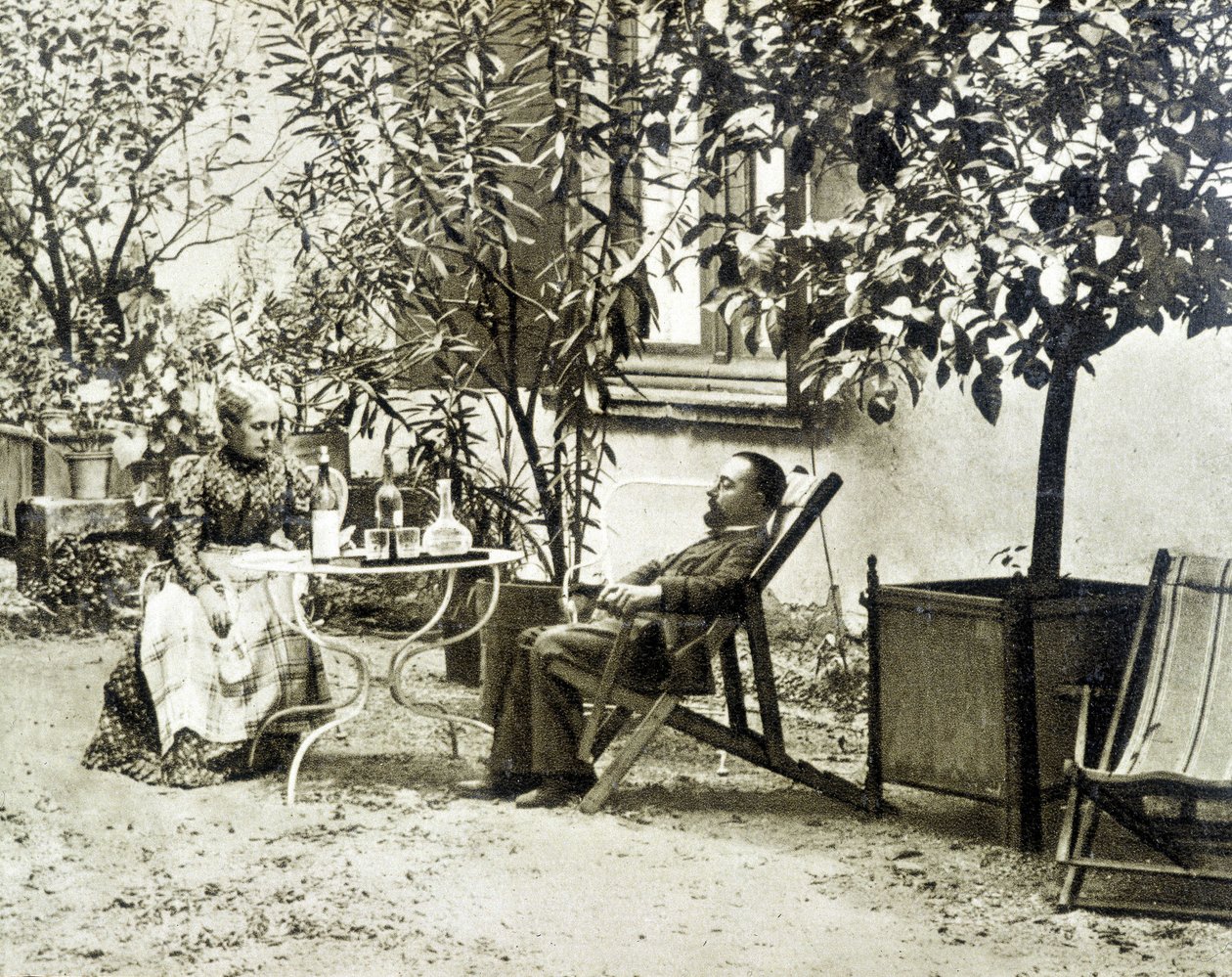 Toulouse Lautrec con sua madre, al Castello di Malromé da Unknown artist