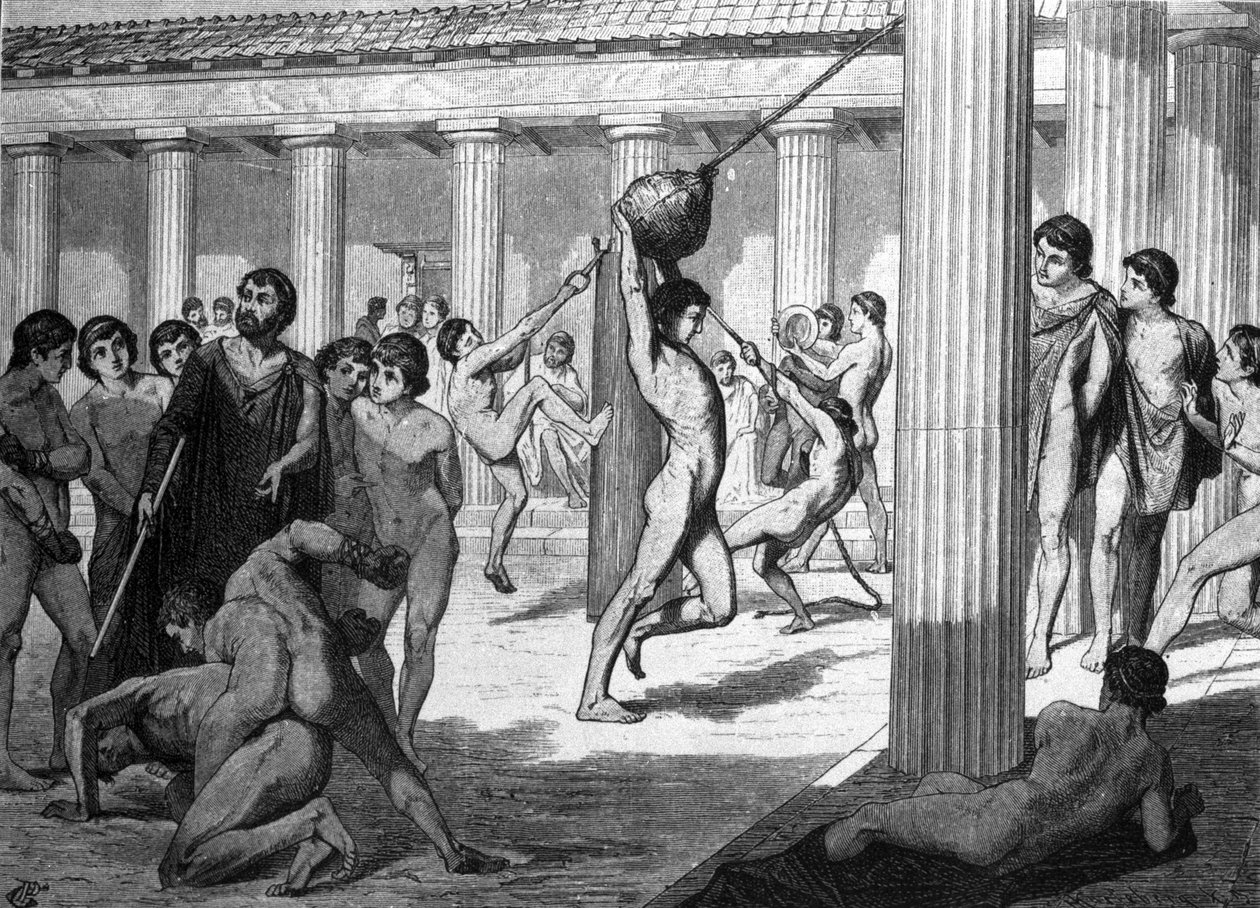 Allenamento di giovani atleti greci per i giochi panatenaici da Unknown artist