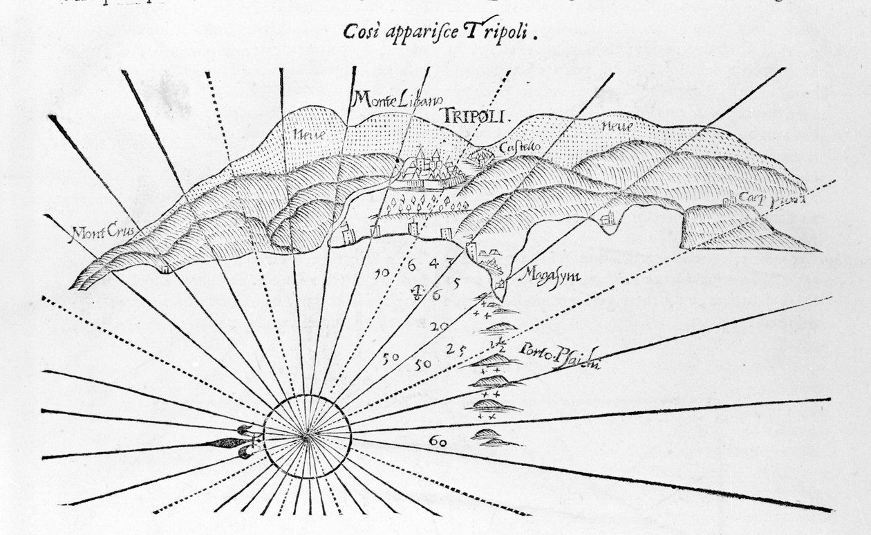 Tripoli in una rappresentazione del 1743 da Unknown artist
