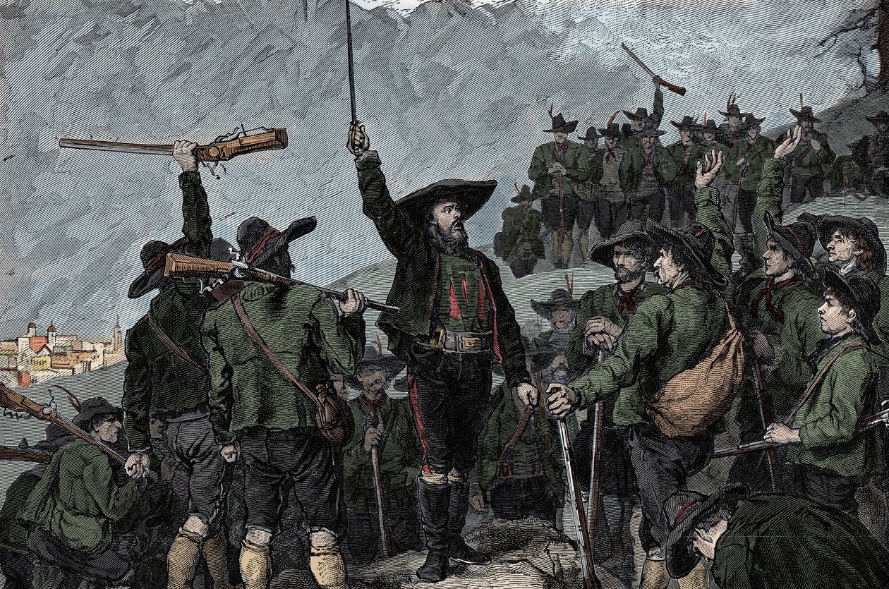 Patriota tirolese Andreas Hofer (1767-1810) - Ribellione del Tirolo nel 1809: Il patriota tirolese Andreas Hofer da Unknown artist