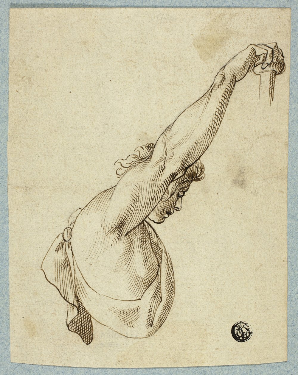 Torso superiore con braccia alzate da Unknown artist
