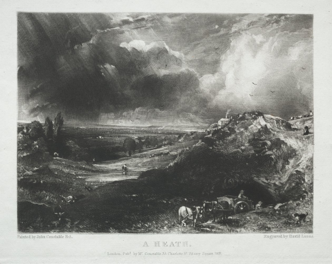 Vari soggetti di paesaggio, caratteristici del paesaggio inglese da quadri dipinti da John Constable, R.A.: Una brughiera da Unknown artist