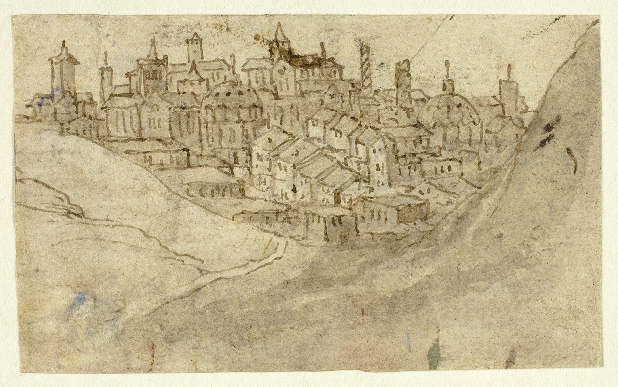 Vista della città collinare da Unknown artist