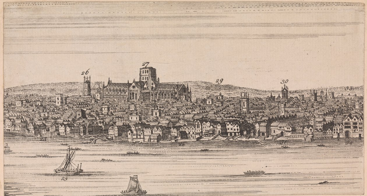 Vista di Old St. Pauls Attraverso il Fiume da Unknown artist