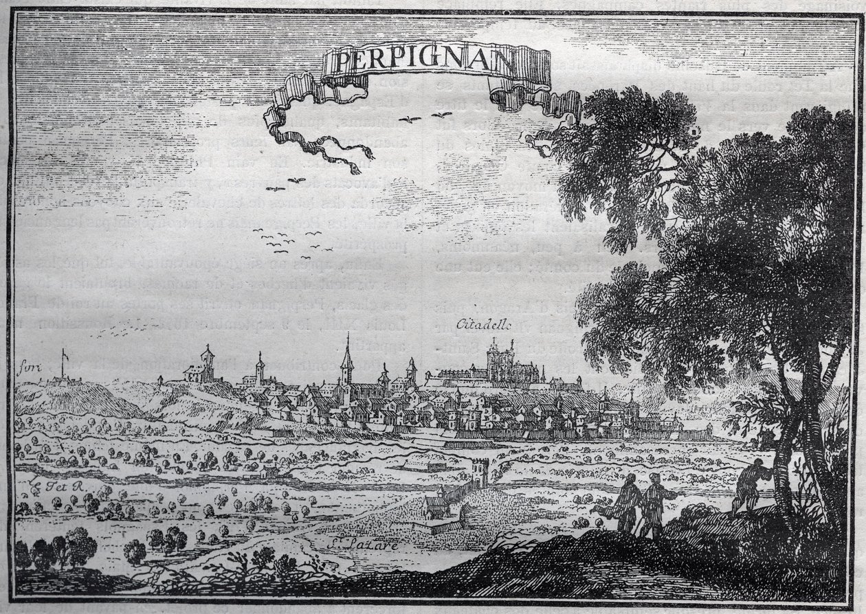 Veduta di Perpignan nel XVII secolo da Unknown artist