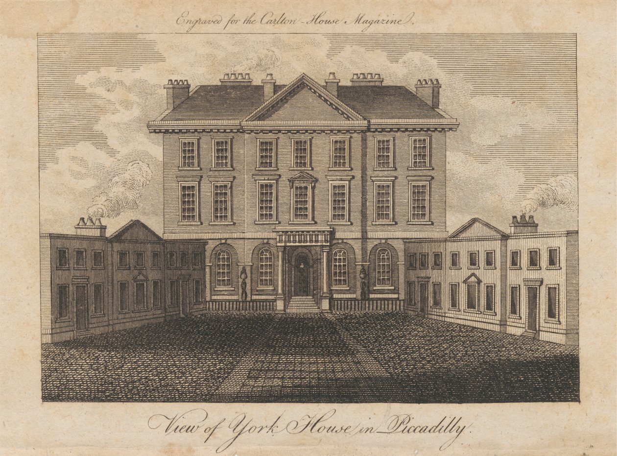Veduta di York House a Piccadilly da Unknown artist