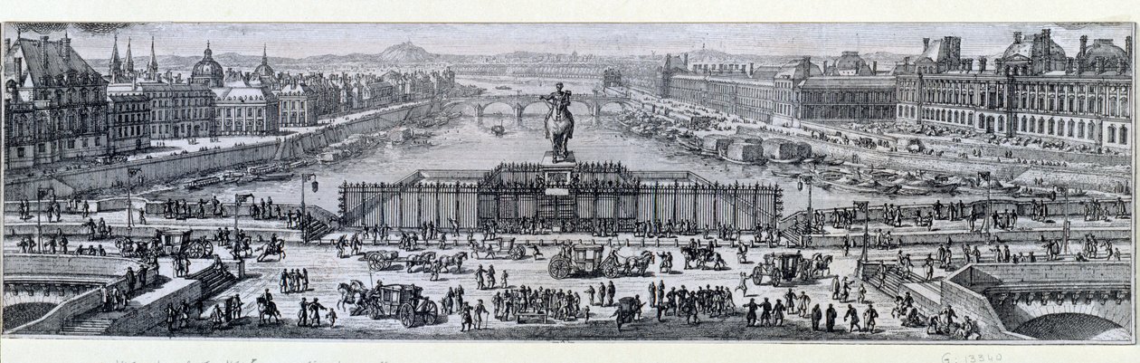 Vista del Pont Neuf a Parigi. Incisione della fine del XVII secolo Parigi, Museo Carnavalet da Unknown artist