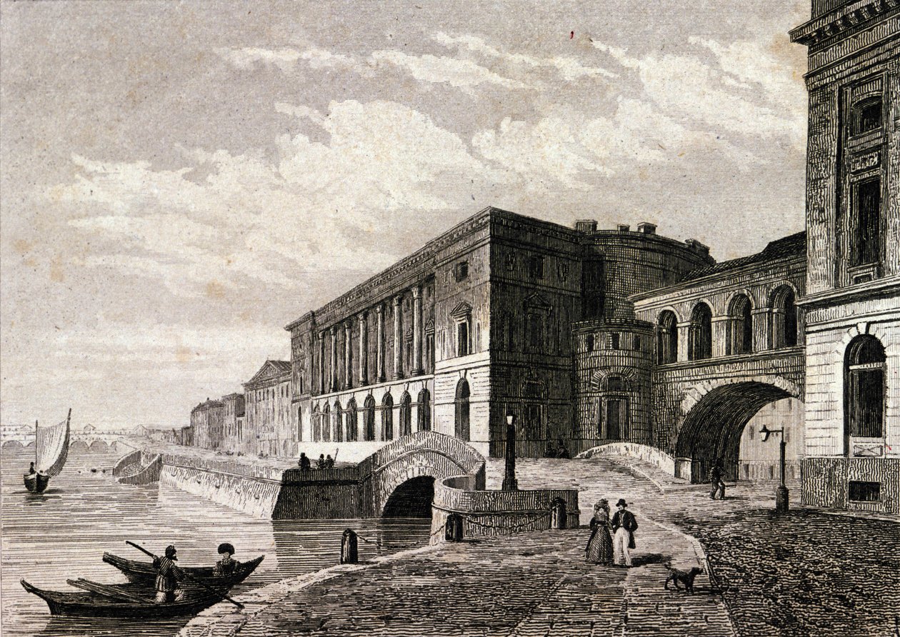 Veduta del Teatro di San Pietroburgo nel 1828 da Unknown artist