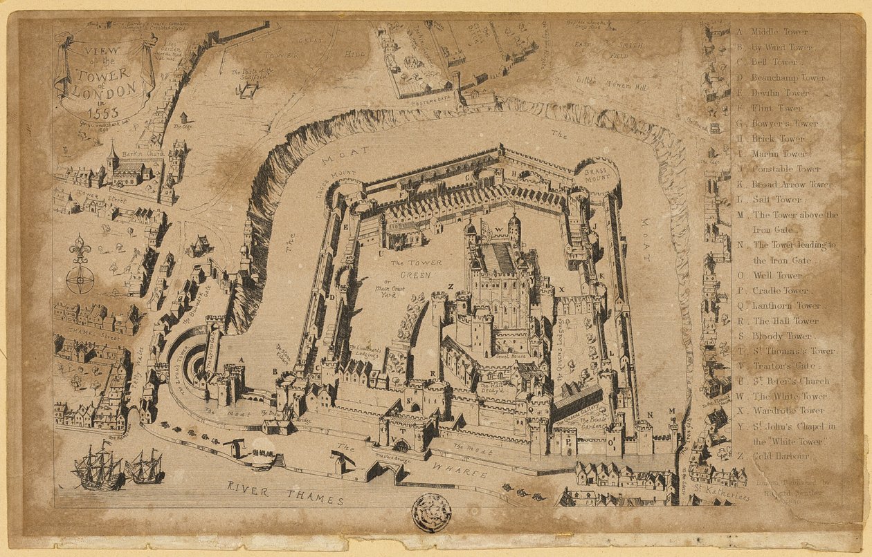 Vista della Torre di Londra nel 1553 da Unknown artist