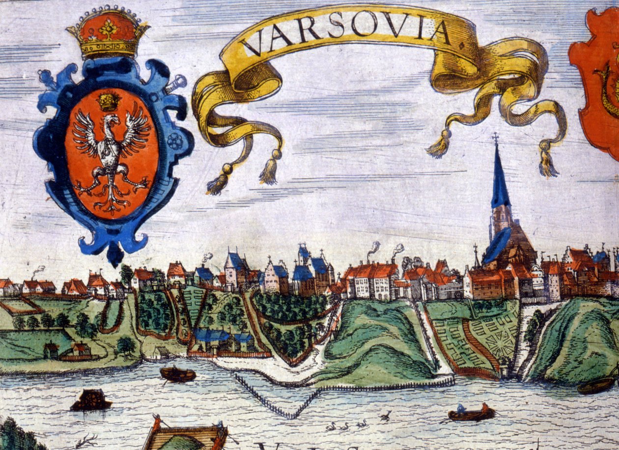 Veduta della città di Varsavia con lo stemma della città. 1780 da Unknown artist