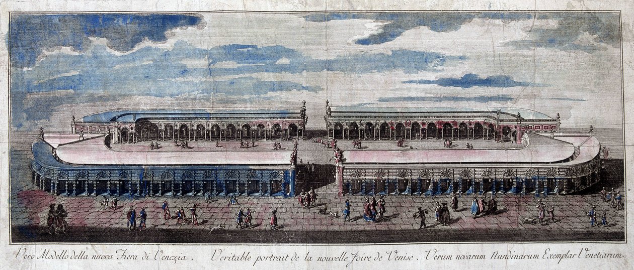 Veduta della fiera di Venezia, Italia. Incisione del XVIII secolo da Unknown artist