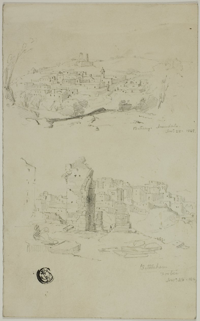 Vedute di Betania e Betlemme da Unknown artist