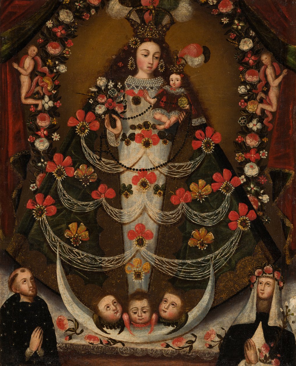 Vergine di Pomata con San Nicola da Tolentino e Santa Rosa da Lima da Unknown artist
