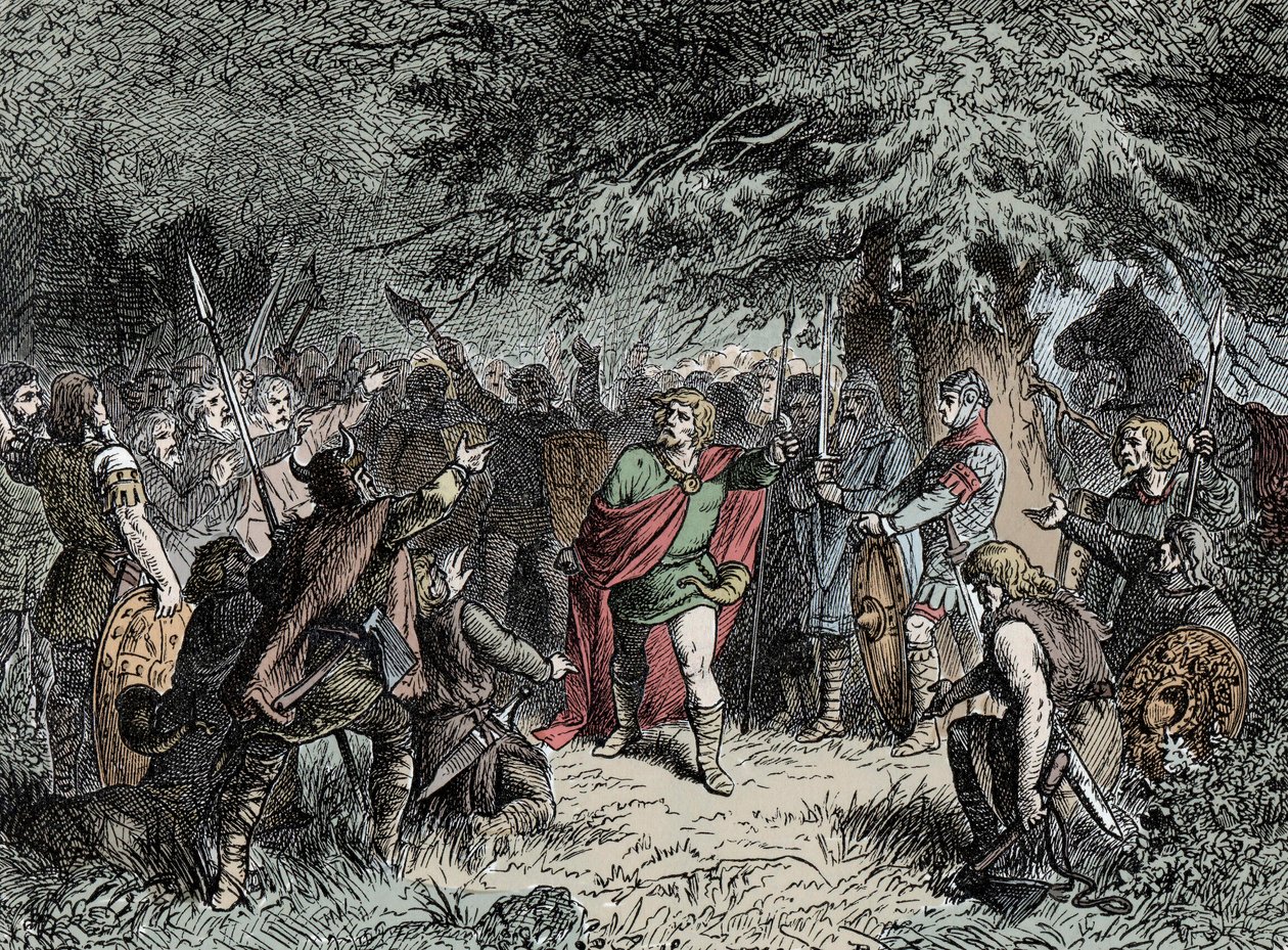 Widukind chiama i suoi Sassoni alle armi - Widukind di Sassonia (circa 750-810) chiama i Sassoni a sollevarsi contro l