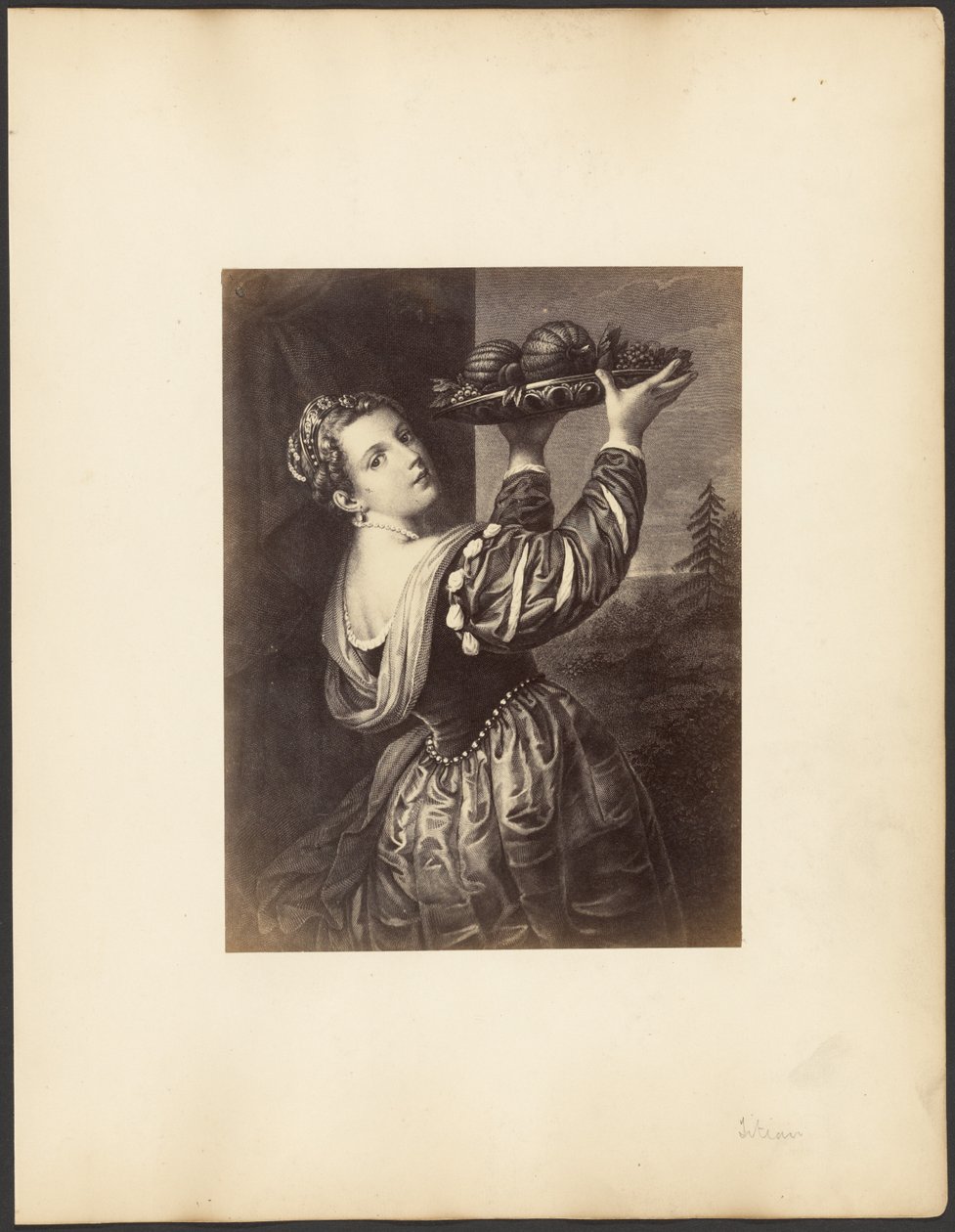 [Opera realizzata dopo la "Ragazza con piatto di frutta" di Tiziano]. da Unknown artist