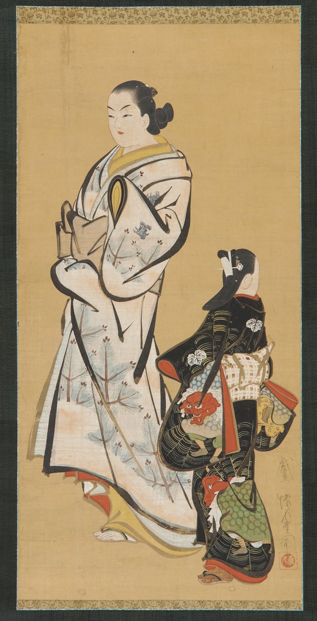 Yujo e una ragazza (kamuro) da Unknown artist