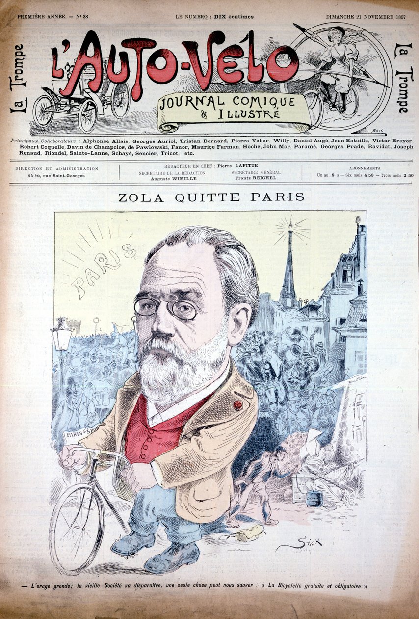 Zola lascia Parigi in bicicletta - in “l