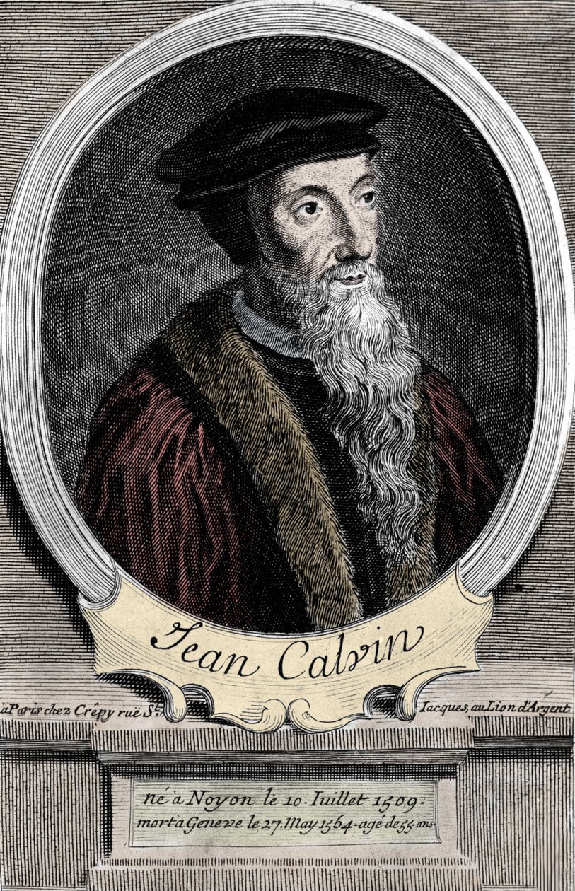 Ritratto di Jean Calvin, riformatore religioso e scrittore francese da Unknown artist