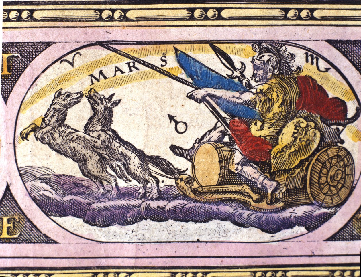 Rappresentazione del Dio Marte XVII secolo (incisione) da Unknown artist