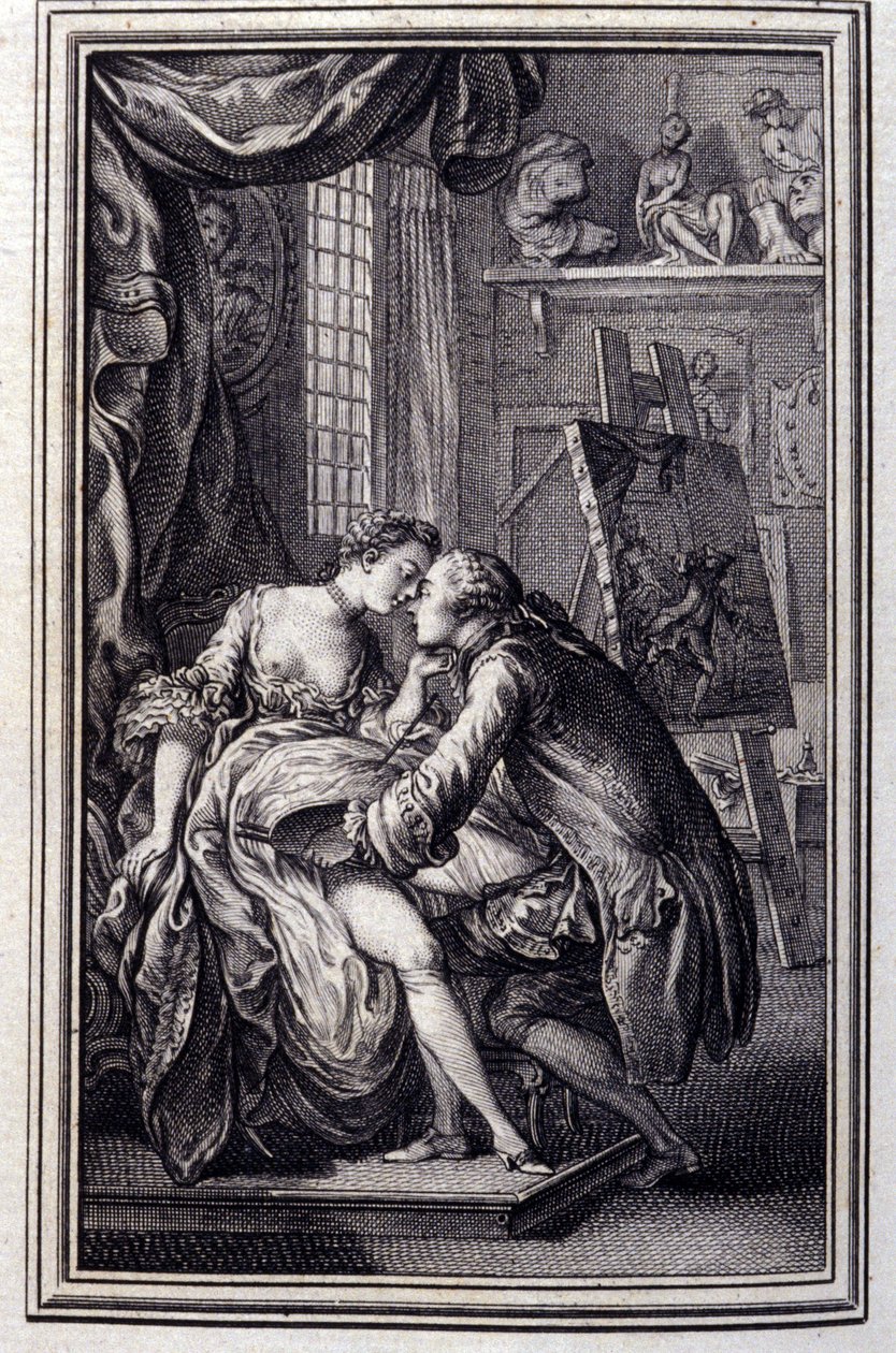 La tavola - in "Racconti e novelle in versi" di Jean La Fontaine. 1762. da Unknown artist