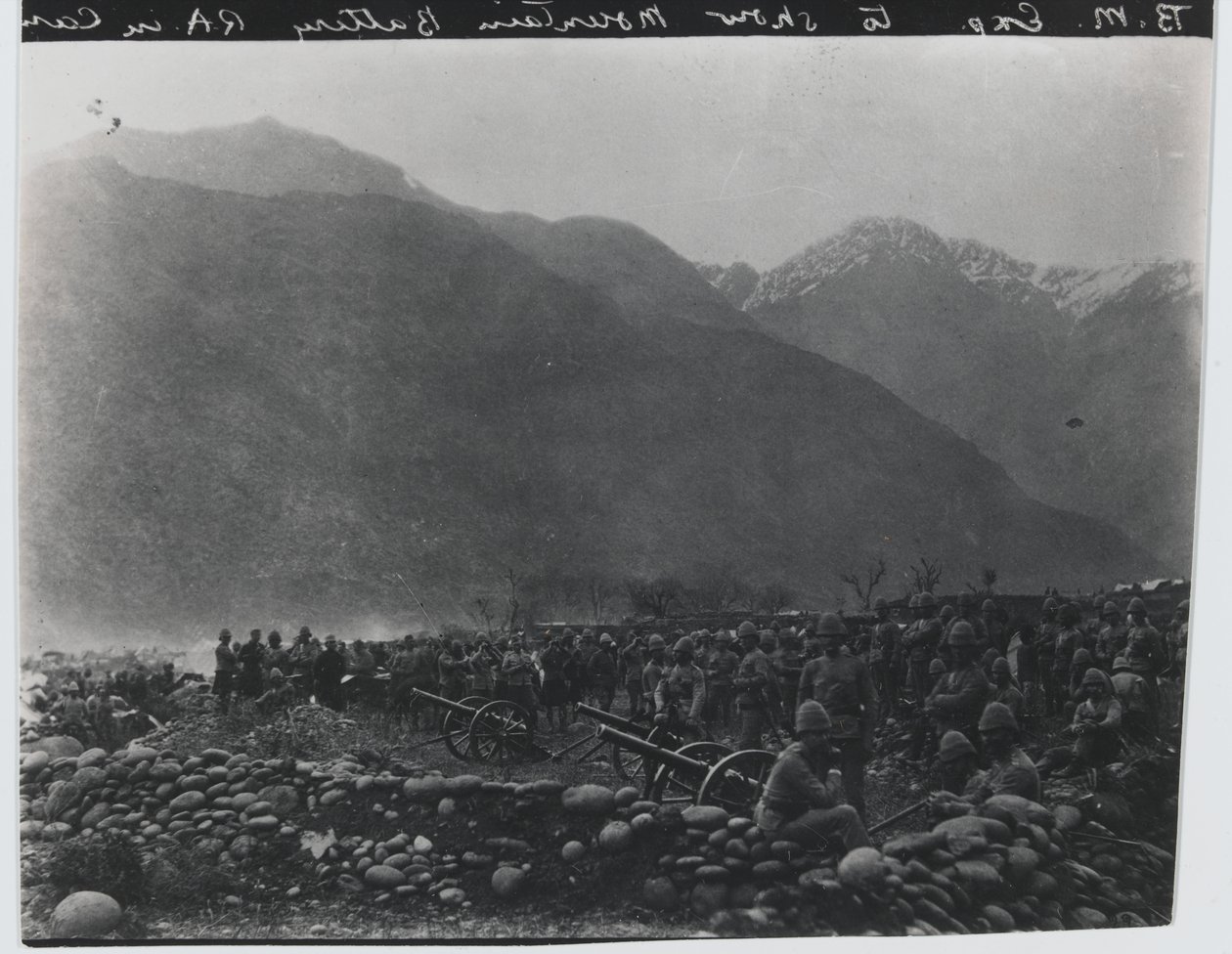 Cessate il fuoco, No. 1 British Mountain Battery, Spedizione Black Mountain, 1891 da Unknown photographer