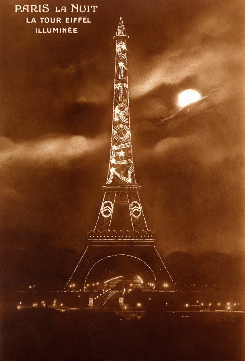 Citroen", Torre Eiffel, Esposizione Internazionale di Arti Moderne e Decorative, 4 luglio 1925 (foto) da Unknown photographer