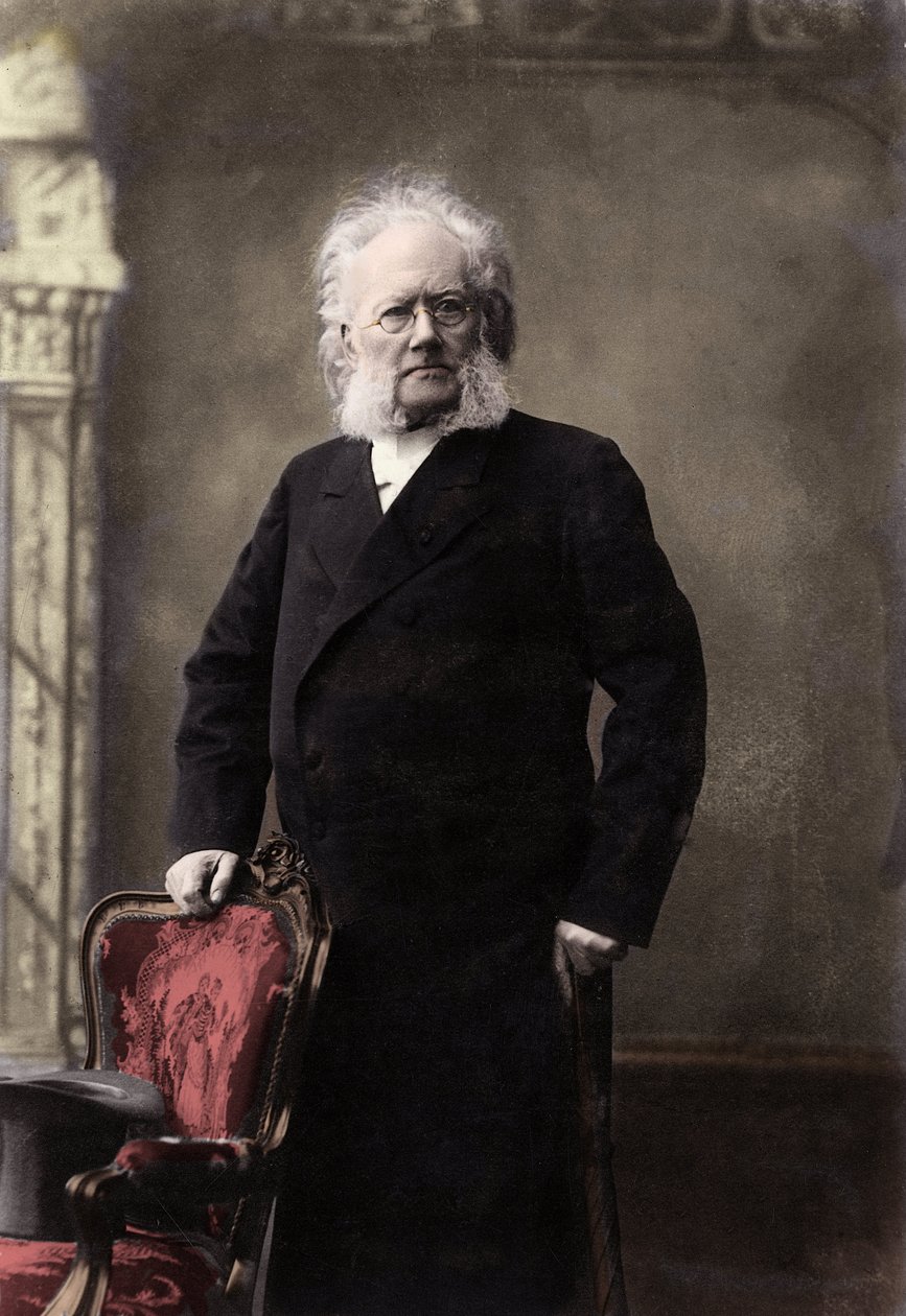 HENRIK IBSEN (1828-1906) poeta e drammaturgo norvegese - Ritratto di Henrik (Henri) Johan Ibsen (1828-1906), drammaturgo norvegese da Unknown photographer